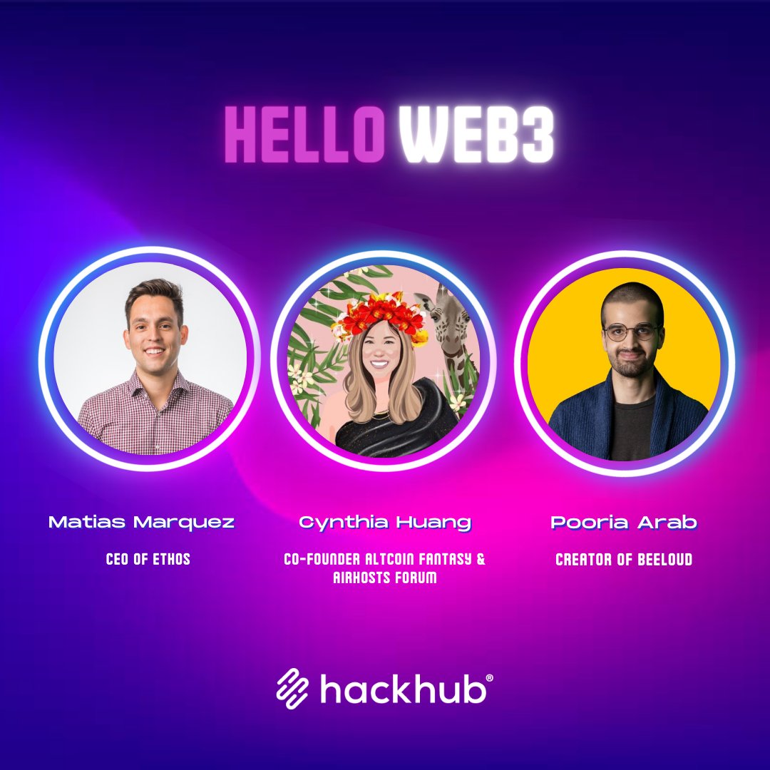 We're back for more Web3 🤖
{ Hello #Web3 } Join us on Aug 25 at <a href="/SFUVentureLabs/">SFU VentureLabs</a>. 🍕🥂🌝

Date: Aug 25th, 6:30 PM - 9:10 PM
Location: VentureLabs 555 W Hastings st, DT Vancouver.  

 🎟️ eventbrite.ca/e/hello-web-3-…

#blockchaintechnology #Crypto #Web3 #NFTs #DAO #metaverse
