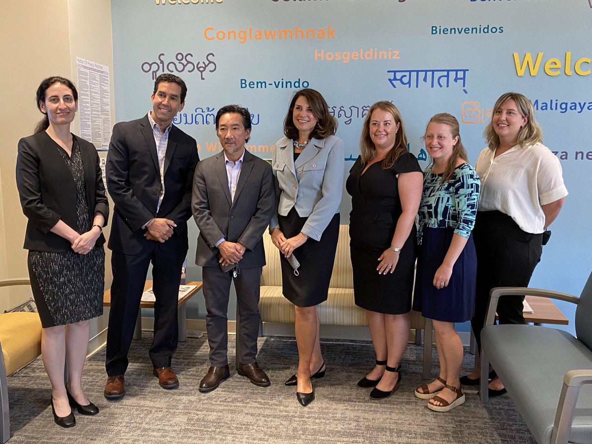 PRMAsstSec's tweet photo. Thanks to @TJUHospital and @seamaac, refugees and their neighbors in Philadelphia have access to comprehensive, culturally competent healthcare at the Wyss Wellness Center. Truly inspirational. https://t.co/H1Ff3VrZ2G