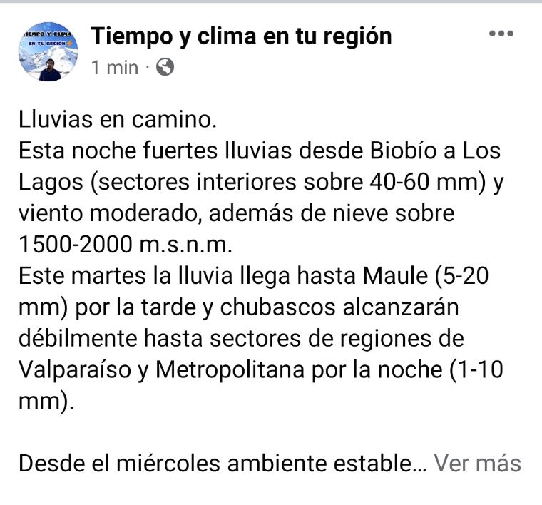 EdoWeatherman's tweet photo. Lluvias en camino.
Desde esta noche un nuevo evento de lluvia traerá más agua a la zona sur.
Ojo sectores de Biobío a Los Lagos por acumulación de agua en pocas horas.
Evento llega mañana a la zona central, pero debilitado. https://t.co/e98f9QCAgD