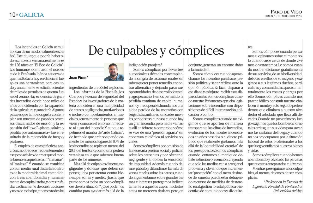 Extraordinaria aportación d ⁦<a href="/jpicos13/">Juan Picos</a>⁩ sobre los incendios q invitó a leer primero y finalizar con la fecha: q poco hemos cambiado ⁦<a href="/mitecogob/">Transición Ecológica y Reto Demográfico</a>⁩ ⁦<a href="/Xunta/">Xunta de Galicia</a>⁩ ⁦<a href="/ingdemontes/">Ingeniería de Montes</a>⁩ ⁦<a href="/Ingenieria_Esp/">Instituto de la Ingeniería de España</a>⁩ ⁦<a href="/JuntosxBosques/">JuntosxBosques</a>⁩