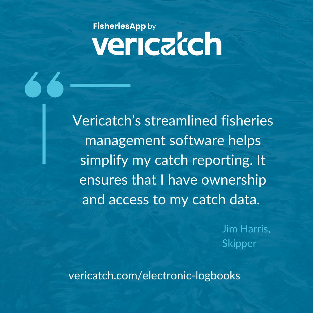 vericatch's tweet photo. Vericatch’s streamlined fisheries management software helps simplify my catch reporting. It ensures that I have ownership and access to my catch data. ~ Jim Harris, Skipper #catchreporting #commercialfishing https://t.co/ECGYxBZZj0