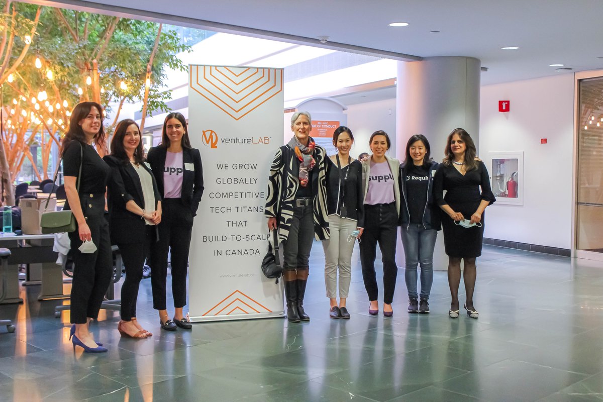 ventureLABca's tweet photo. We’ve been reminiscing about a great celebration we had to connect in-person and honour the graduates of our Tech Undivided Program, Cohort 4: @ForwardVisionG, @KaitongoAI, @MyWellSelf, Requity Homes, Solaires Entreprises Inc., @heyunwrapit and @my_suppli. #womenintech #vL22 https://t.co/D0ZrRbakSb