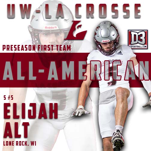 Congratulations to <a href="/ElijahAlt/">Elijah Alt</a> for being named to the <a href="/d3football/">D3football.com</a> Preseason First-Team All-America team!

#TheExperience #d3fb