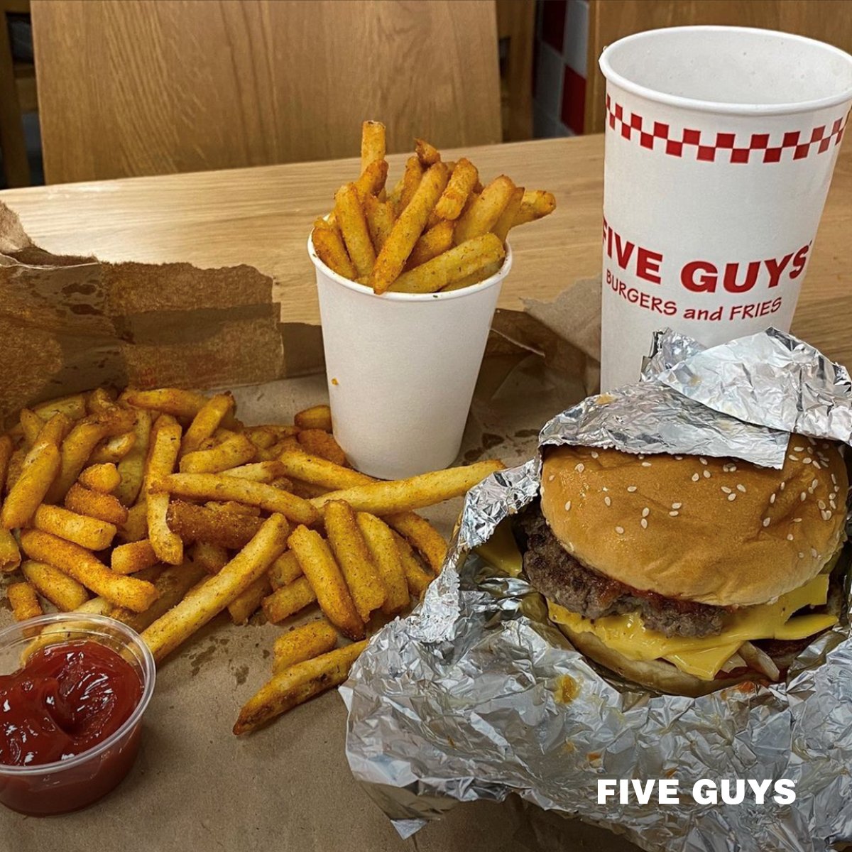 Five Guys on Twitter "Burger or fry, which one gets the first bite? (📸