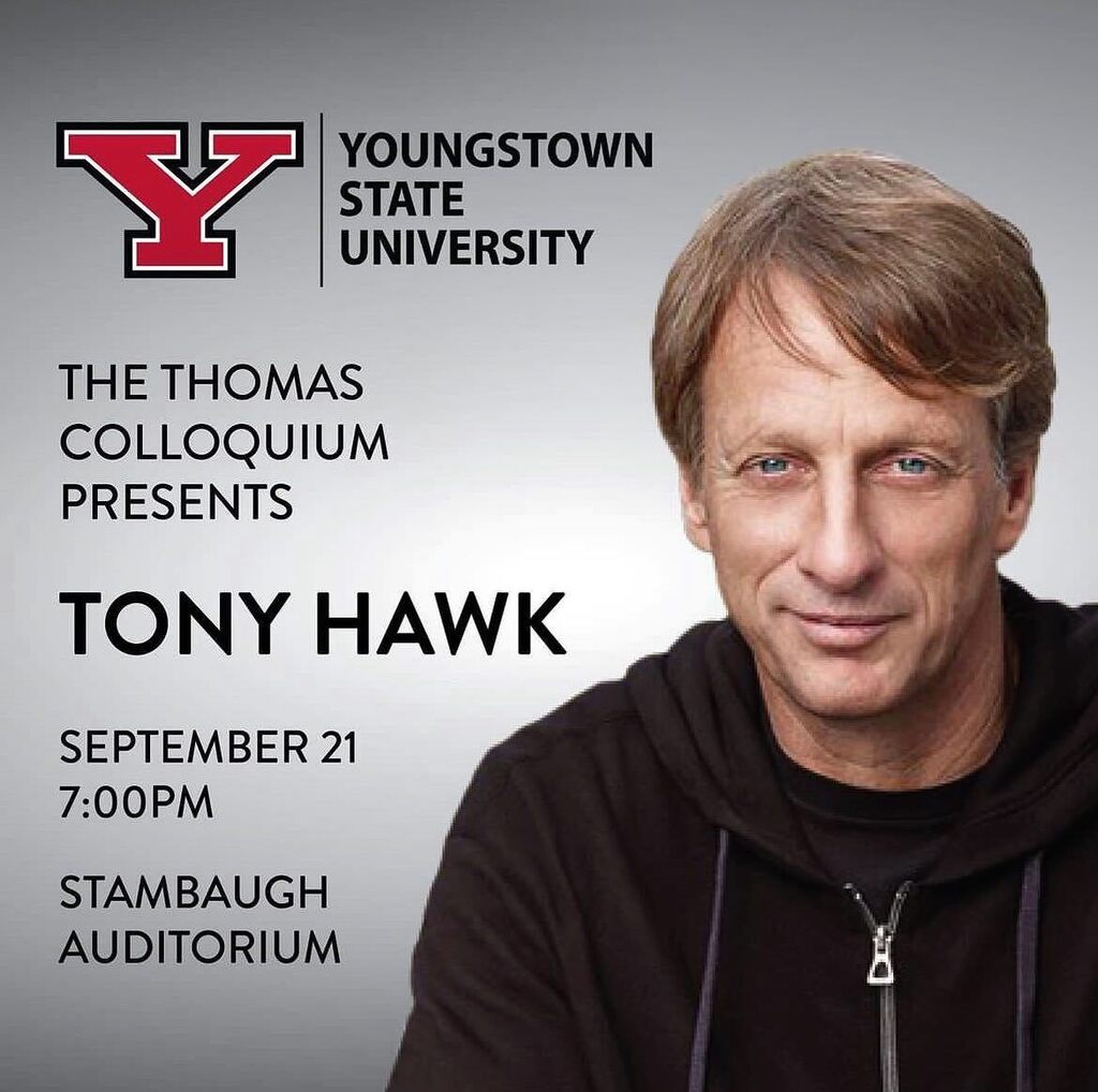 Stuck In Ohio (@stuckinohio) on Twitter photo our alma mater <a href="/youngstownstate/">Youngstown State University</a> is bringing the legend @TonyHawk to speak next month. We couldn’t be more stoked to have The Birdman in our home city. Tickets are free, but you have reserve them online at @stambaughauditorium website. Click the link in o… instagr.am/p/ChSaJpVFtCX/ our alma mater <a href="/youngstownstate/">Youngstown State University</a> is bringing the legend @TonyHawk to speak next month. We couldn’t be more stoked to have The Birdman in our home city. Tickets are free, but you have reserve them online at @stambaughauditorium website. Click the link in o… instagr.am/p/ChSaJpVFtCX/