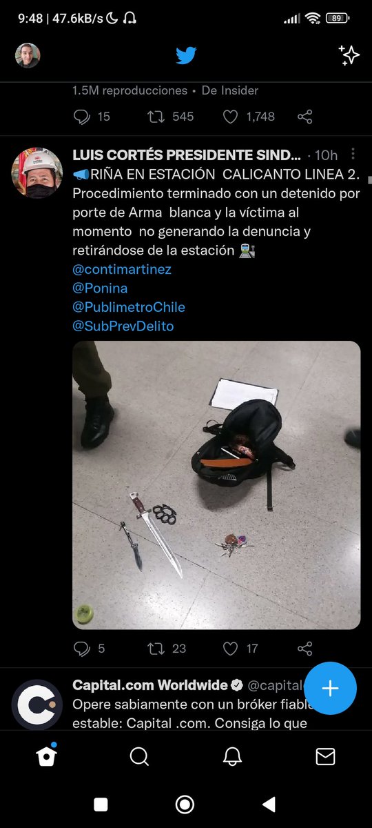 esoesmioo's tweet photo. @zaidbar @PublimetroChile @metrodesantiago @SERNAC El agresor fue detenido por personal de metro y puesto a disposición de carabineros. https://t.co/tRHBkK3W5I