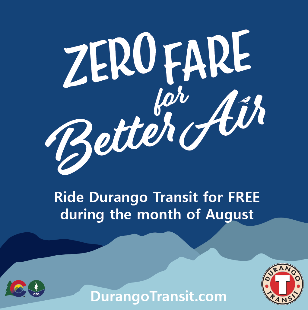 MelissaMYoussef's tweet photo. Ride Durango Transit free for the month of August... https://t.co/JeUDNLGPLp