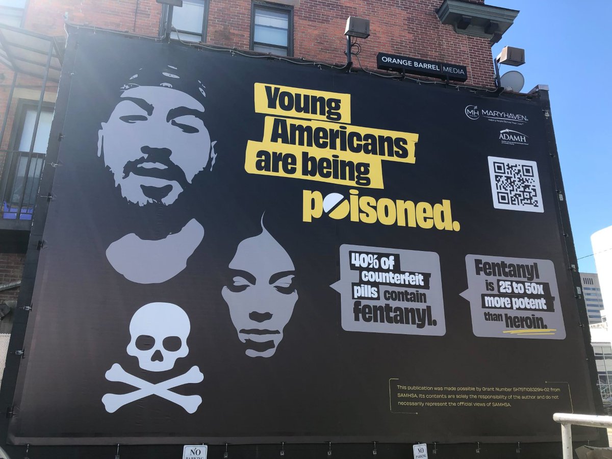 Maryhaven's tweet photo. Our message of #fentanyl education and overdose prevention is spreading. Check out this billboard in downtown Columbus at 3rd St. & Main St. For more fentanyl facts, visit https://t.co/Dy0xjQ5lHK
#Maryhaven #opioid #opioidepidemic #overdoseawareness #cbus
@ADAMHFranklin #adamh https://t.co/7rPcQ5BVsI