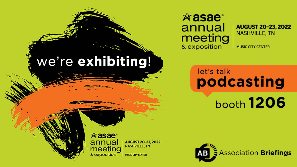 Heading to #ASAE22 this weekend in Nashville? Hey, so are we! And we'd love to connect about #podcasting and data-driven #newsletters. Stop by booth 1206 and let’s chat about how we can get you up and running in Q4. lnkd.in/duP93j2W
#associations #assnchat #assnprofs