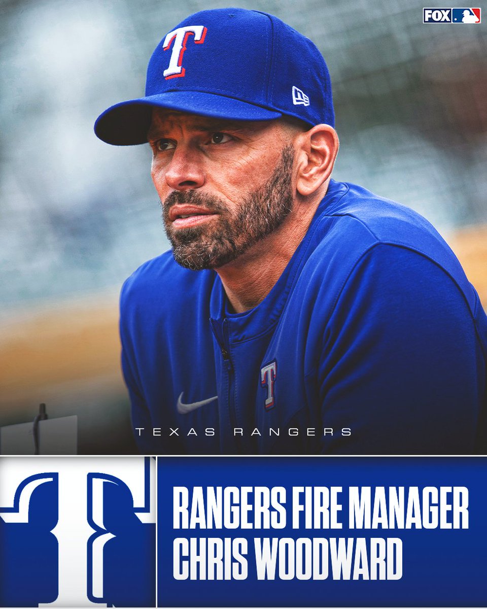 MLBONFOX's tweet photo. The Texas Rangers have relieved Chris Woodward of his managerial duties, per @Evan_P_Grant https://t.co/6kdJhSMCm7