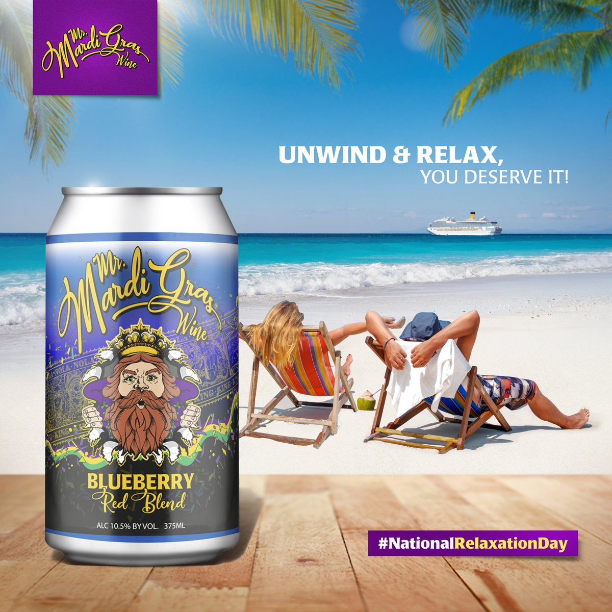 mrmardigraswine's tweet photo. It's time for a respite... Indulge in the Vibrant & Savory taste of Mr. Mardi Gras Wines! 🙌🏻🍷🥰
#mrmardigras #mrmardigraswines #relaxation #nationalrelaxationday #relaxationtime #relaxmind #relaxing_time #winetime #winelovers #unwinding #drinkwine #wineandshine https://t.co/L95MjcSypM