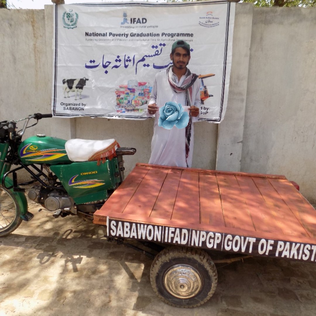 npgppk's tweet photo. #NPGP is helping increase poor rural people’s productive capacities through the provision of productive assets.
#SABAWON, our partner org. in district Tank transferred engine-driven loader rickshaws to 1⃣3⃣ ultra-poor families of UC Shah Alam.
@IFADSouthAsia @GovtofPakistan https://t.co/VxZZzGJ5Qj