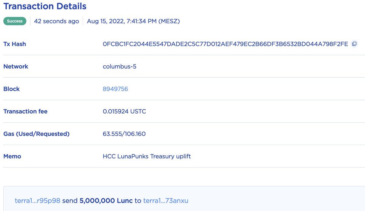 AveChristusRex (@lunavshape) on Twitter photo 5,000,000 #luncburn 🔥🔥🔥
<a href="/LunaPunksNFT/">LunaPunks 🌕</a> will get a donation of 5,000,000 #LUNC for treasury from me. Treasury will go into staking.
This will benefit each individual Punk holder. More events to come for treasury.
#Lunccommunity get your punk now!
<a href="/LUNC_news/">Terra Luna Classic News</a> <a href="/HappyCatKripto/">Happy Catty Crypto</a> 5,000,000 #luncburn 🔥🔥🔥
<a href="/LunaPunksNFT/">LunaPunks 🌕</a> will get a donation of 5,000,000 #LUNC for treasury from me. Treasury will go into staking.
This will benefit each individual Punk holder. More events to come for treasury.
#Lunccommunity get your punk now!
<a href="/LUNC_news/">Terra Luna Classic News</a> <a href="/HappyCatKripto/">Happy Catty Crypto</a>