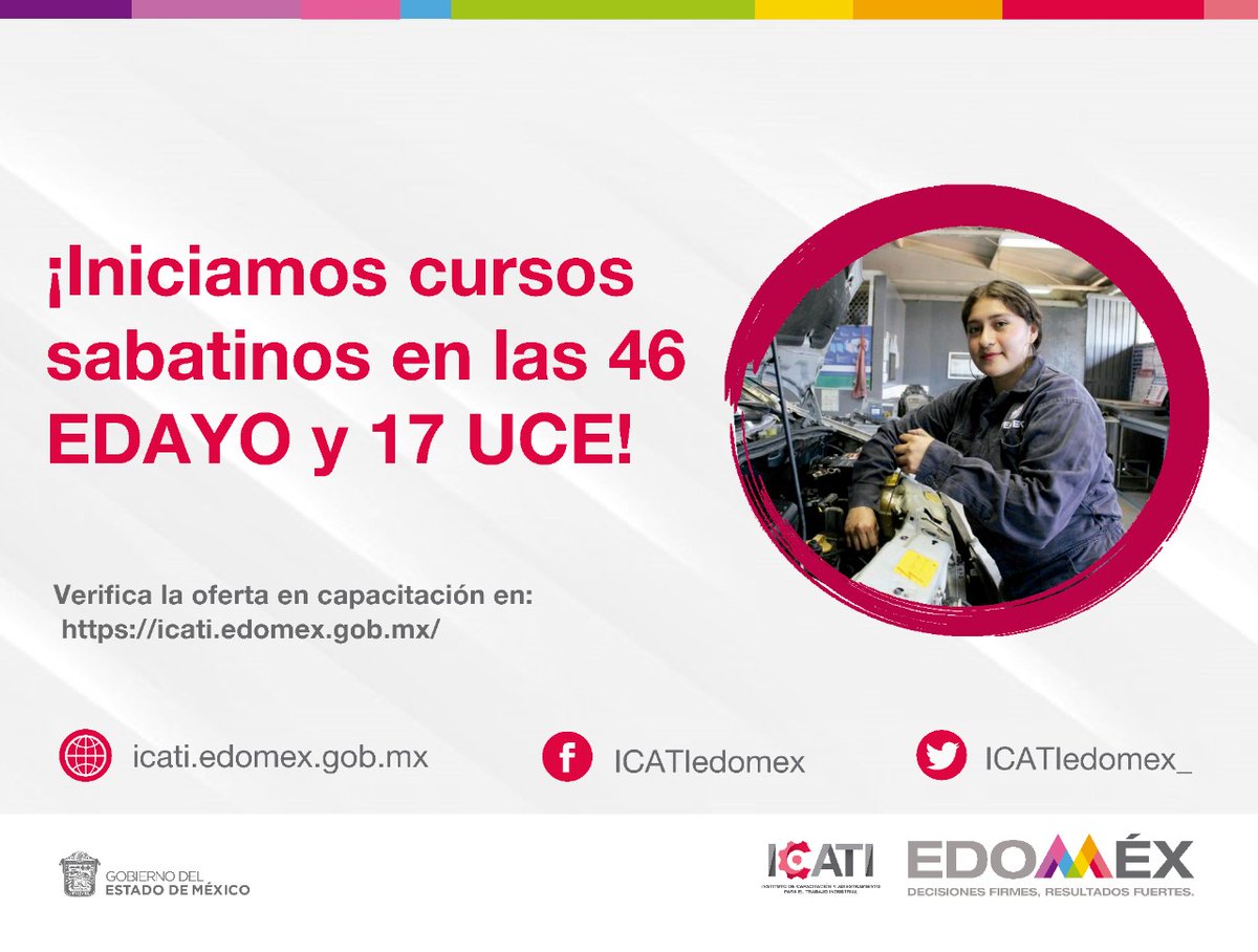 MaribelGongoraE's tweet photo. El @ICATIedomex_, a través de las #EDAYOS y #UCEs reanudan la capacitación presencial, acércate a la más cercana a tu localidad, ubícala en https://t.co/uGoLB4nc01 e inscríbete ¡Te esperamos! https://t.co/Yw8rFskxxb