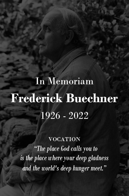 Fred_Buechner's tweet image. It is with great sadness—but greater appreciation for his well-lived life—that we share the news of Frederick Buechner’s peaceful passing at 96. Please share your thoughts, prayers, and favorite quotes here and elsewhere in his memory. #inmemoriambuechner frederickbuechner.org/in-memoriam