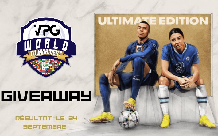 eProTournament's tweet photo. 🎁 GIVEAWAY | FIFA 23 🎮

Pour fêter la fin de l’opus 22, nous avons décidé de faire gagner à l’un d’entre vous, l’édition ultimate de l’opus 23 (FIFA) ! ⚽️

Pour participer, c’est simple : ⤵️

- Retweet
- Like ce Tweet
- Identifie un ami en commentaire.

Résultat le 24 septembre https://t.co/Wpc0rKuGJs