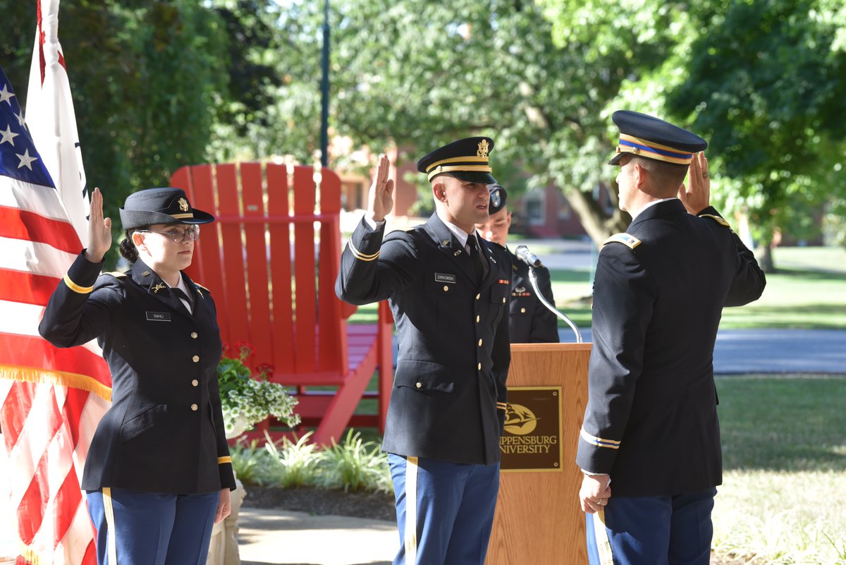 shippensburgU's tweet photo. Congrats to newly commissioned @ShipRotc
Lieutenants Renee Sahli and Zachary Zarkowski! Lead the Way! #ShipIsIt #RaiderSetGo https://t.co/A27d5rnl4K
