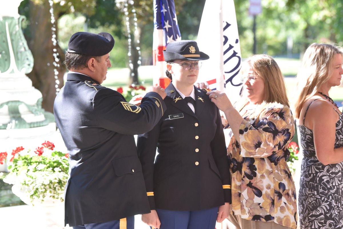 shippensburgU's tweet photo. Congrats to newly commissioned @ShipRotc
Lieutenants Renee Sahli and Zachary Zarkowski! Lead the Way! #ShipIsIt #RaiderSetGo https://t.co/A27d5rnl4K
