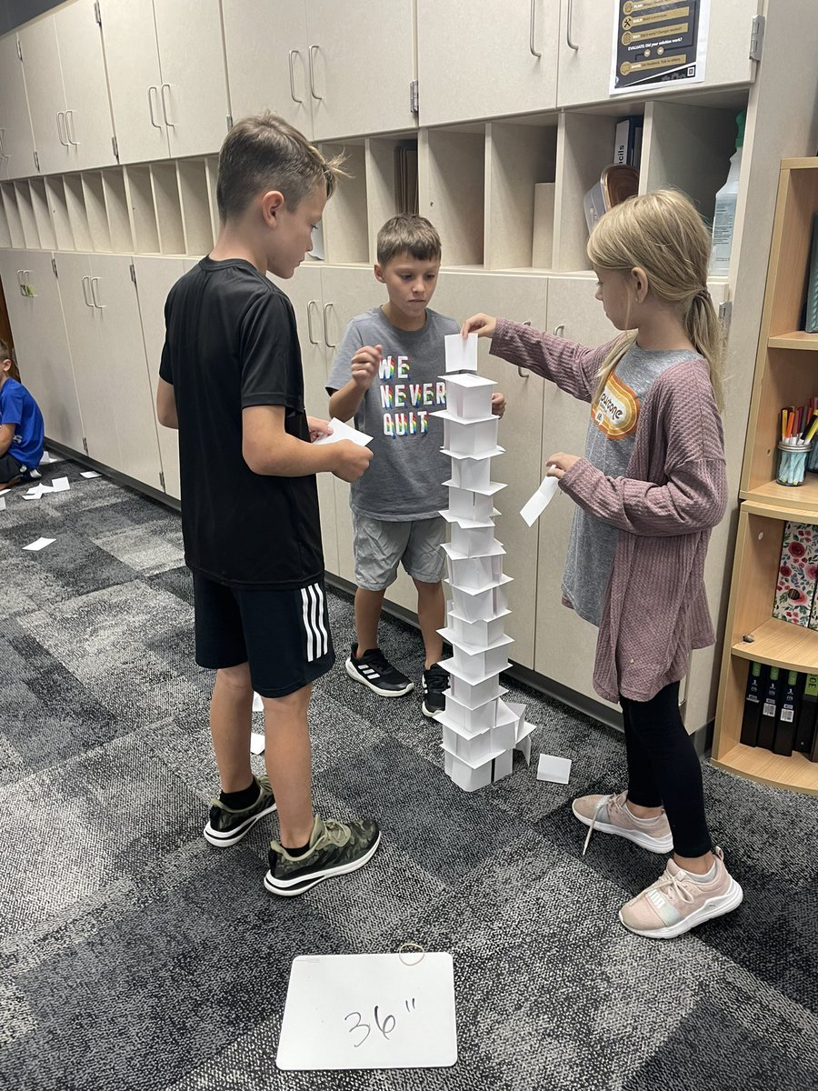 SC_STEAM_1's tweet photo. Students are taking the “Tallest Tower” challenge this week in STEAM. Today’s tallest tower went to 3rd graders in Mrs. Poulson’s room with a 42” tower!! Check out some of our work! https://t.co/1eo7msqRj5