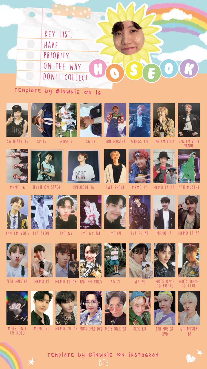 bts updated dvd bluray photocard wishlist templates (: rm jin suga