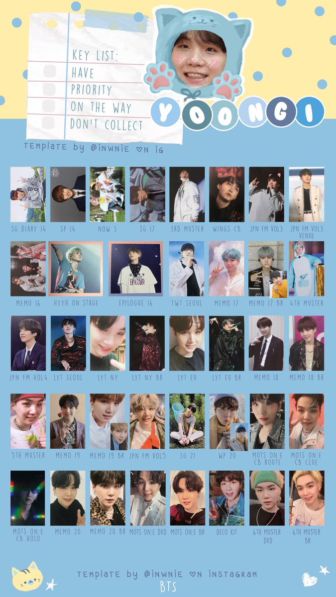 bts updated dvd bluray photocard wishlist templates (: rm jin suga