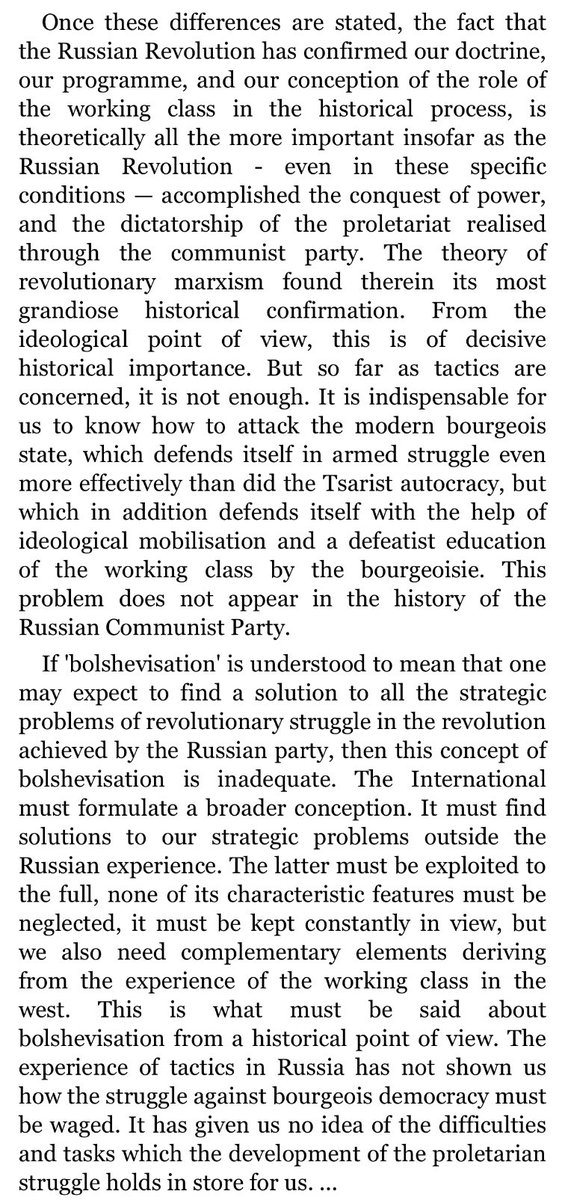 QuoteCommunists's tweet image. from Bordiga’s speech at the 6th Enlarged Executive Meeting of the Communist International