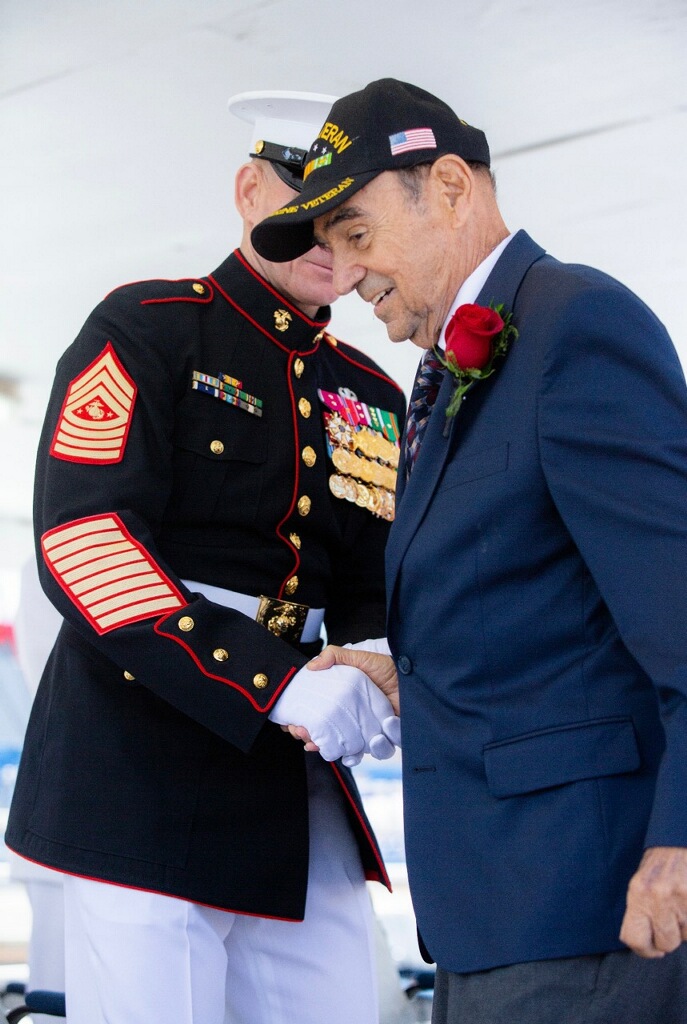 USMC's tweet photo. On Saturday, August 13, 2022, Donald Basilone, brother of Medal of Honor Recipient John Basilone, passed away at the age of 92.
The youngest of the 10 Basilone children, Mr. Basilone was himself a Marine, joining the #MarineCorps in 1948 and serving during the Korean War. https://t.co/ynam50ZWNj