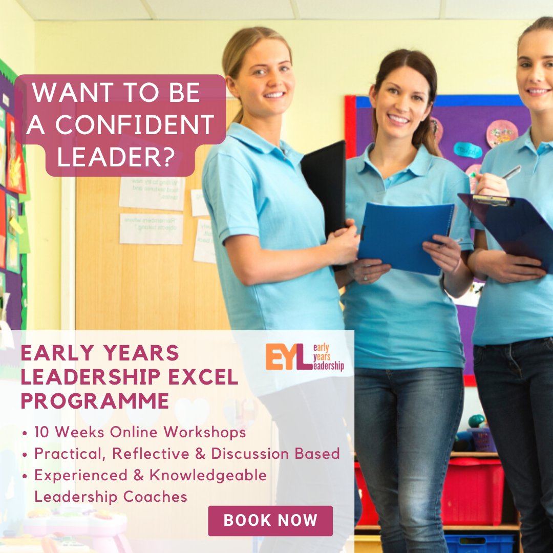 Join us TODAY to develop your leadership style and raise your leadership to the next level!
Book Here ➡️ earlyyearsleadership.co.uk/product/leader…
⭐First come first served, ONLY 15 spaces Available⭐ Starts on 9th September.

#earlyyearsleadership #earlyyearsleader #onlinetraining #eyfs #cpd