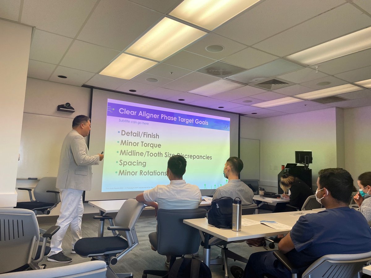 SystemsUlab's tweet photo. The next generation of Orthodontists is in good hands.
Dr. Wu helps to educate UCSF students on the benefits of combination treatment with uSmile aligners.
#UCSF #ulabsystems #combinationtreatment https://t.co/KpqnDLNQwc