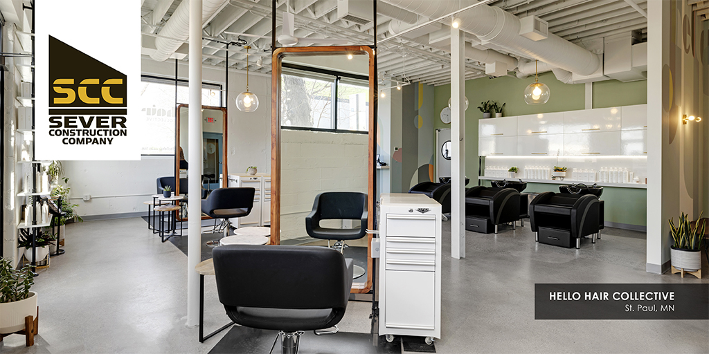 Hello Hair Collective: "Warm and welcoming for all" hair salon has launched its new location in St. Paul, MN. This was an 1,130-square-foot retail remodel. 
 
#CRE #Retail #Remodel #tenantimprovement #buildout #hairsalon #HelloHairCollective