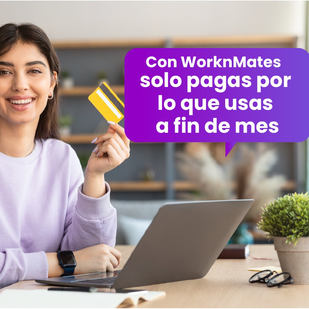 Nos proponemos ayudar a las empresas a implementar el trabajo híbrido exitosamente, mejorando la vida de sus equipos de trabajo y reduciendo sus costos a través del modelo pay-per-use. Descubre cómo con nuestro modelo Flexible que encuentras en ww.worknmates.com