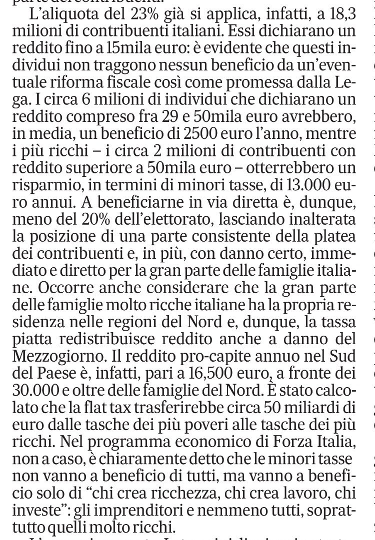 profgviesti's tweet photo. La flat tax redistribuisce dai poveri ai ricchi.

Lo spiega Guglielmo Forges Davanzati (Un. Salento) sul ⁦@Quoti_Puglia⁩ https://t.co/lOvKMH9K20