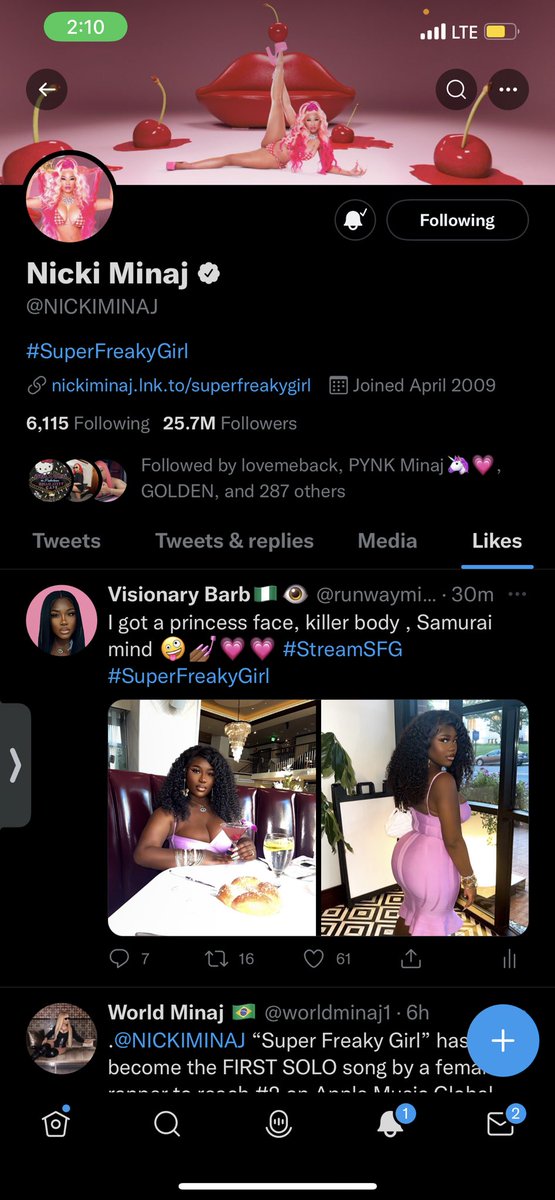 runwaymia2's tweet photo. Omggggggg @NICKIMINAJ liked my picture 💖💖💖💖💖💖 I’m screaming 😮‍💨😮‍💨😮‍💨😮‍💨😮‍💨😮‍💨 https://t.co/Ta0HxJvBr6