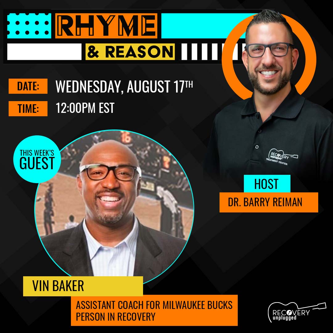 RecoveryUnplugd's tweet photo. Meet this week's very special #RhymeAndReason guest, Vin Baker! ππ
Tune in this week to hear this incredible story of triumph.
Join us on August 17th at 12pm EST
#RecoveryUnplugged #HumansInRecovery #EndTheStigma ##WeDoRecover #MilwaukeeBucks #VinBaker #RecoveryJourney https://t.co/rRA3WeleS6