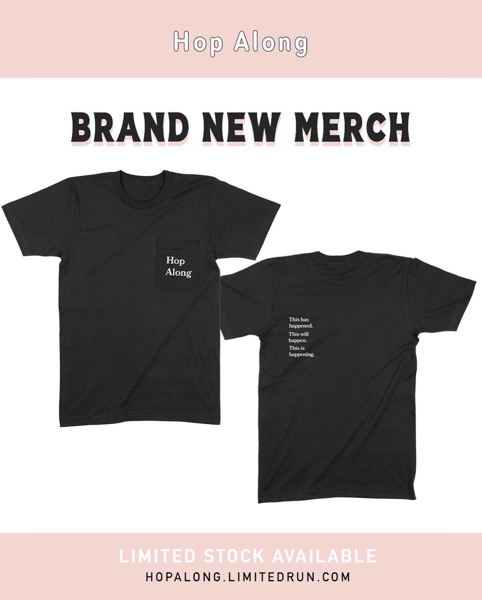 HopAlongtheband's tweet photo. Hi folks! Tour is over and we've put up our remaining stock on the webstore. Brand new designs, but limited availability, so snag while you can. ☄️

https://t.co/9fqKtZvJWc https://t.co/T2vRTS3PYW
