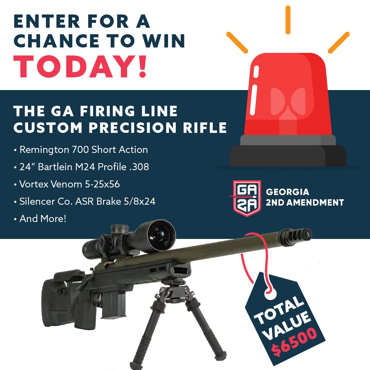 GA2Aorg's tweet photo. 🚨Tickets for the GA2A Summer Raffle are going FAST🚨 Don’t delay! Enter now for a chance to win this GA Firing Line Custom Precision Rifle Package. https://t.co/iSxfBR9RwR #GA2A #gunrights https://t.co/OhBvjxWxPR