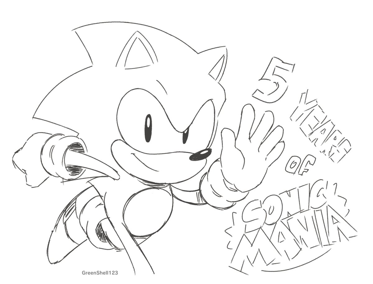 Quick sketch for Sonic Mania's 5th Anniversary #SonicTheHedgehog 