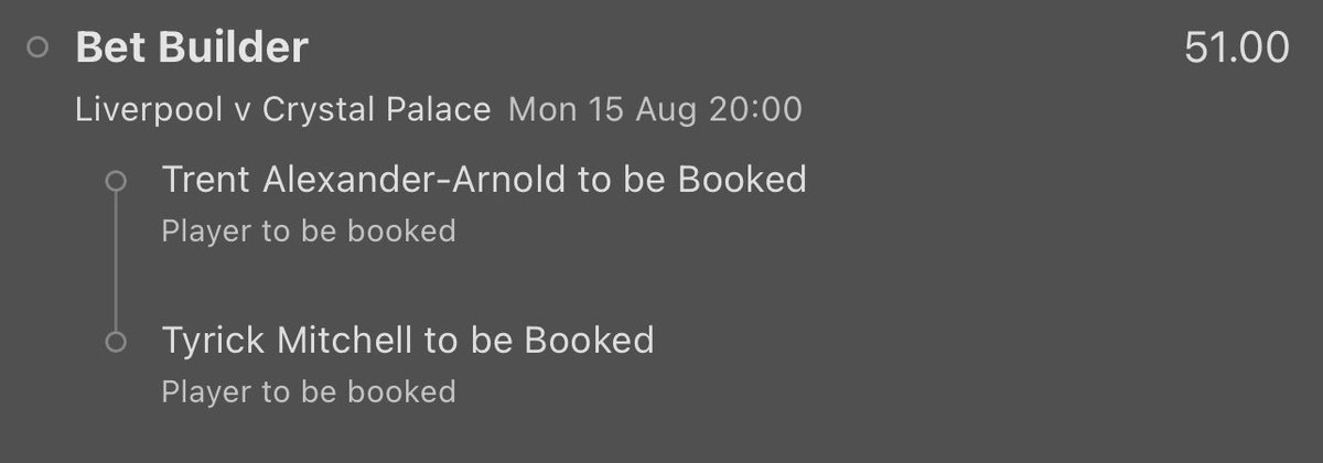 LPTipster's tweet photo. LIVERPOOL VS CRYSTAL PALACE PLAYER BOOKING LONGSHOT 🏴󠁧󠁢󠁥󠁮󠁧󠁿

Trent to be booked 🟨
Mitchell to be booked 🟨

51.00 Odds 🔥

0.2 UNITS 💰

Like and follow if you’re on ❤️‍🔥

#GamblingTwitter #inplay https://t.co/o4I4I4cPNj