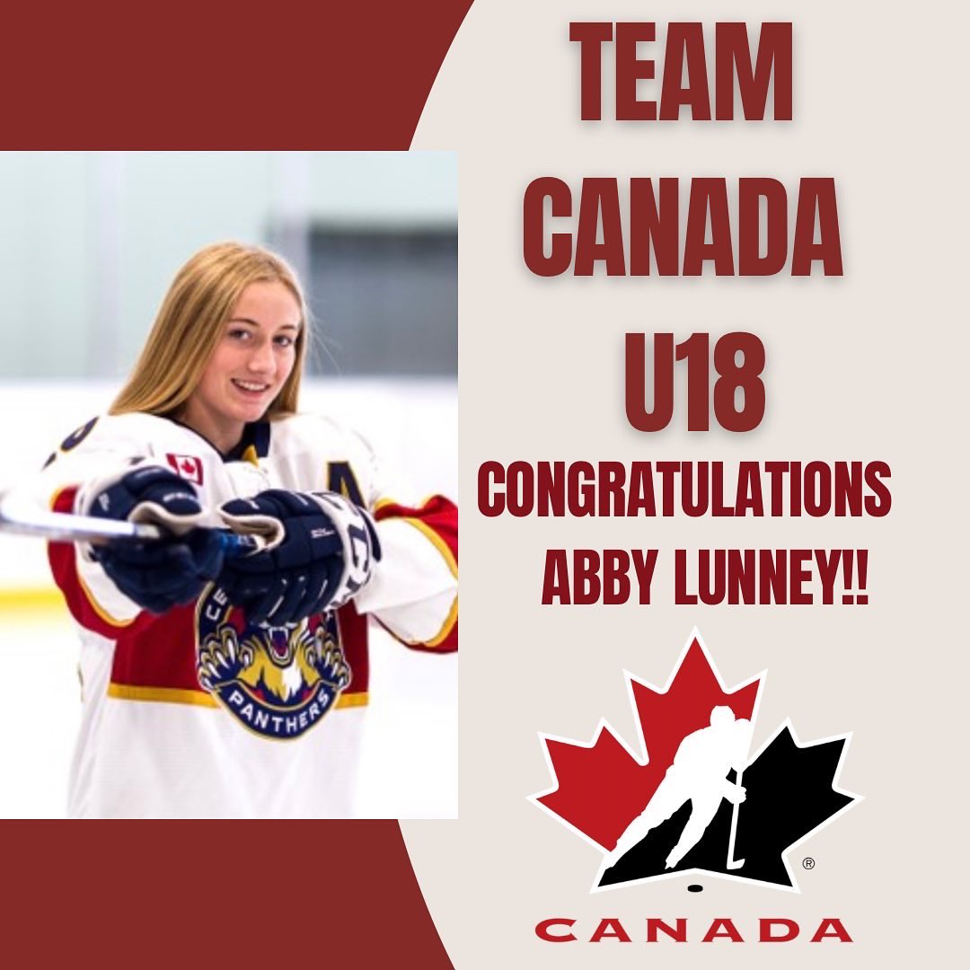 The Central York Panthers are ecstatic to announce that our very own 2022-23 Jr Panther Abby Lunney has just been selected for a three-game series against the United States, Aug. 17-20 at the Markin MacPhail Centre at WinSport’s Canada Olympic Park in Calgary.
