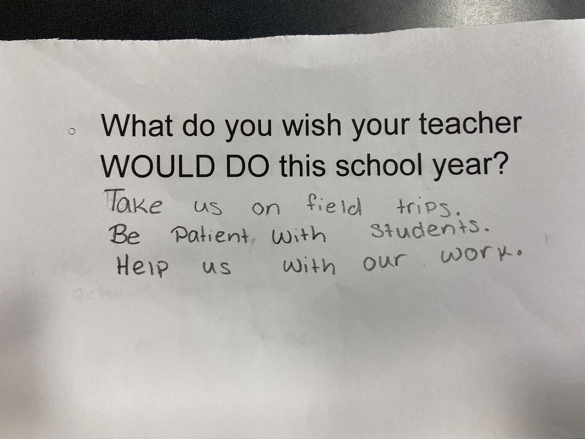 TheStablesFCPS's tweet photo. Last week- we asked our students what they wish their teacher would DO this school year. The answers show how much they want to learn and have a successful year! #FCPSForward #FCPSKY https://t.co/ME8dGKRIY4
