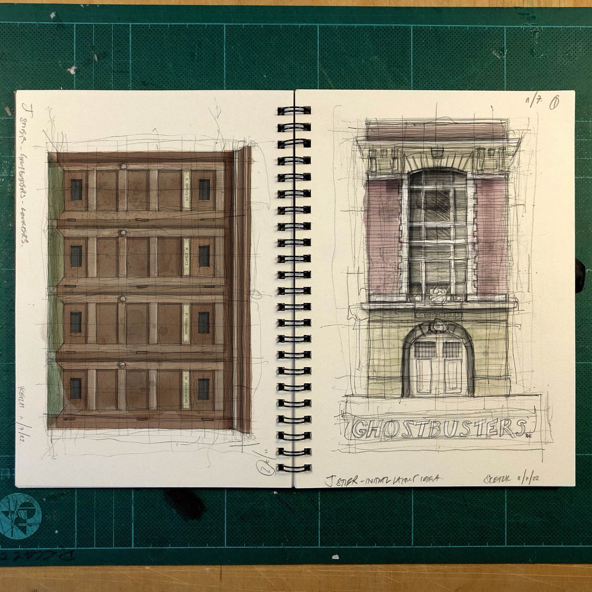 theurbangiant's tweet image. GHOSTBUSTERS ILLUSTRATION COMMISSION 

INITIAL SKETCH STUDIES 

#initialsketch #concept #architecture #newyork #illustration #doodle #diary #tribeca #ghostbusters #ghostbustershq #commission #hookandladder #internal #interior #furniture #slimer #ecto1