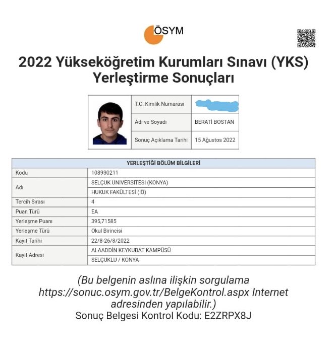 BafraHatip's tweet photo. Selçuk Üniv. Hukuk Fak. kazanan öğrencimiz Berati Bostanı tebrik ederiz.⁦@mehmetalikatip1⁩ ⁦@bafra_mem⁩ ⁦@recaioruc55⁩ ⁦@samsunmem⁩ https://t.co/vSQt898qEB