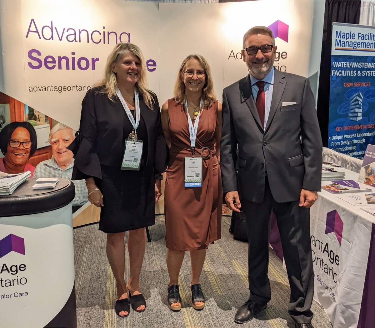 AdvantAgeOnt's tweet photo. It was great to see @PaulCalandra at #AMO2022 again today. Thank you for stopping by our booth to talk to @LisaLevin1 and Jane Sinclair about our not-for-profit members' great work. @simcoecounty @AMOPolicy #AdvancingSeniorCare #TheDifferenceMatters https://t.co/U2PRrtnCXF