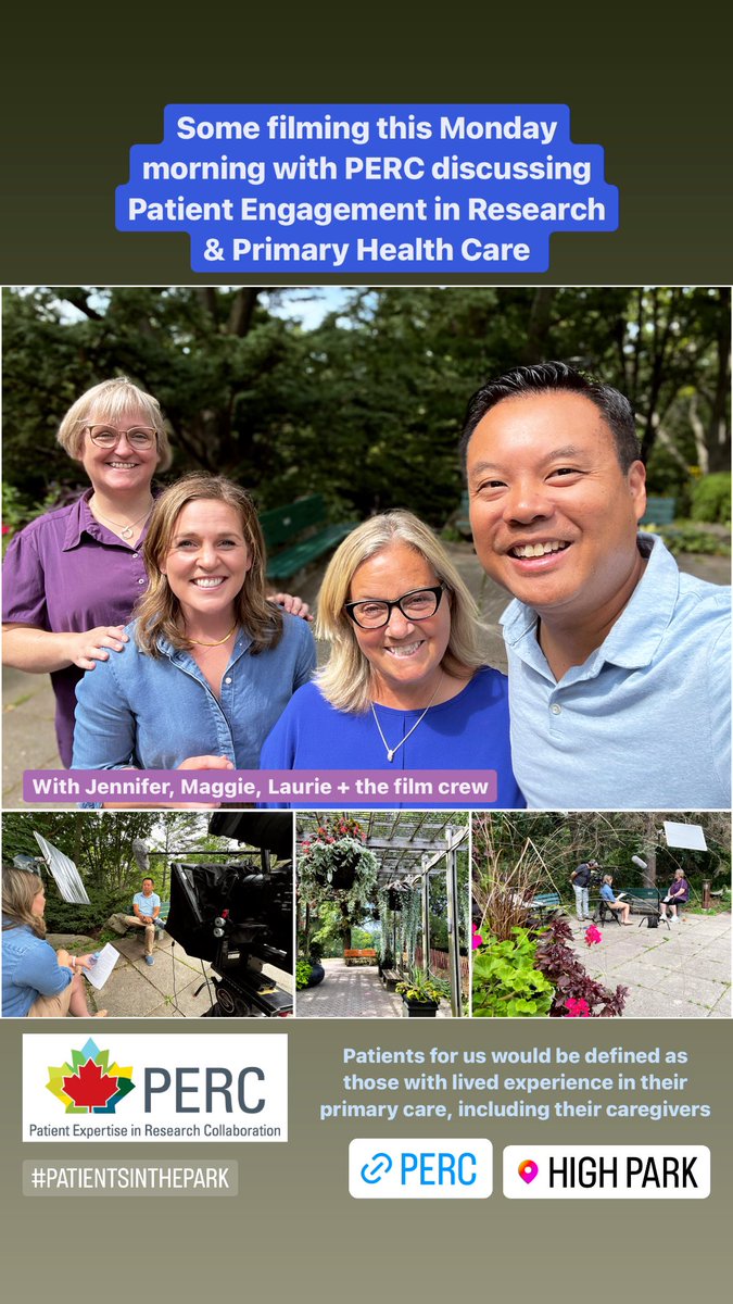 rb33canada's tweet photo. Monday morning with a few members on the Patient Expertise in Research Collaboration team (PERC) @PHC_PERC doing some filming in the park.
#JenniferBoyle
@4maggiemac
#LaurieKennedyperc https://t.co/5AEkmlUeNr