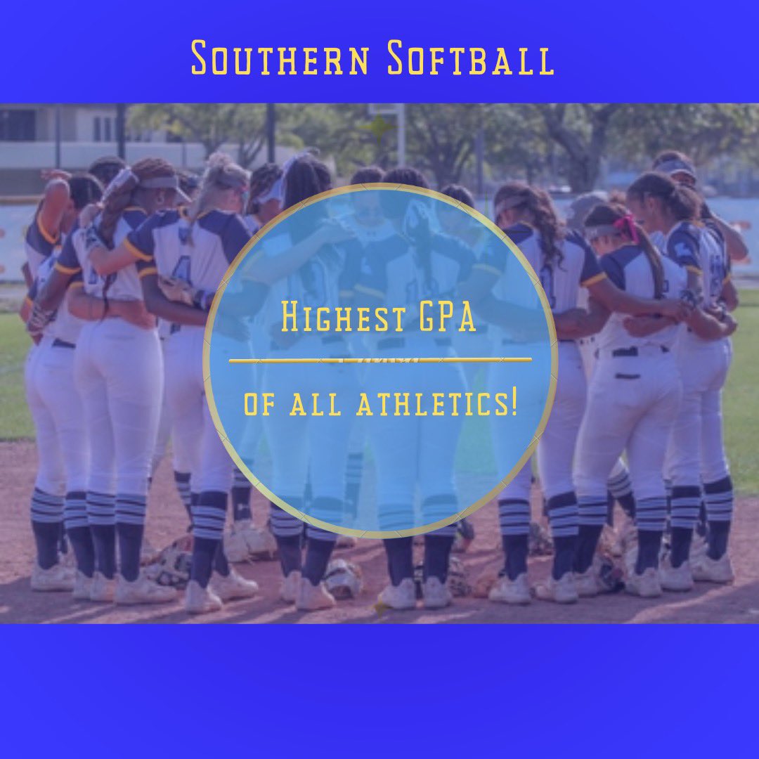 SUsoftball_'s tweet photo. HUGE shoutout to our girls for having the highest GPA of all athletic teams last year! #GoJags #SouthernIsTheStandard https://t.co/1dex14U2xb