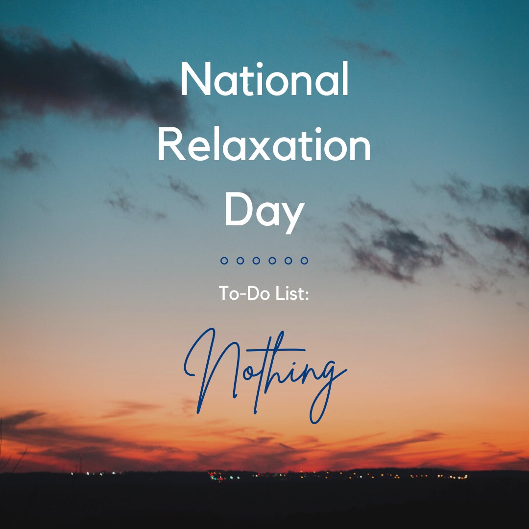 Happy #NationalRelaxationDay ☺ Take a moment to do something you love today.