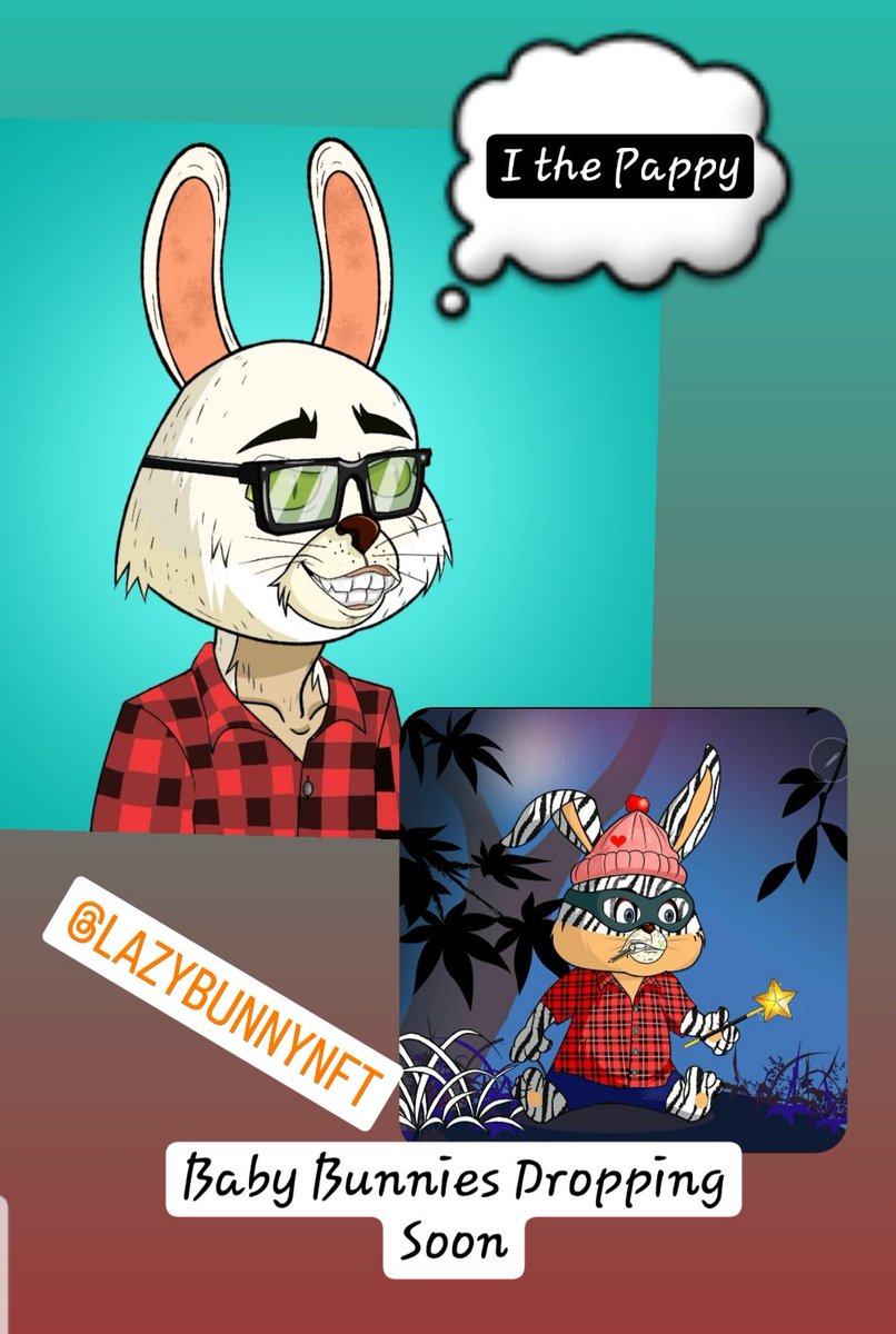 Hivelife777's tweet photo. @TheLazyBunnyNFT about to drop the Baby Bunny Collection on its Hodlers, just own a LazyBunny and you good to go! Join our Bunny Family and hop on in the discord. Let's Make some Trades. We Set the Floor 👑🥕
https://t.co/9974cJkgZ1 
#NFTCommmunity https://t.co/TfNALpTCcn