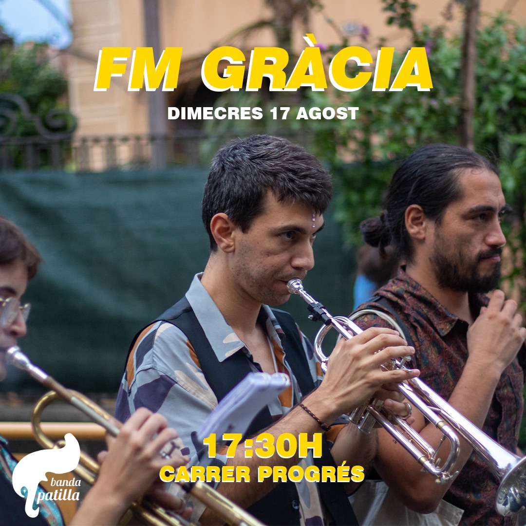 Carinyus i guapures ens trobem a les Festes de Gràcia!! 

📆Dimecres 17
⌚17:30h
📍C/Progrés 
🍻 Organitza @carrer_progres

contractació via mail📥

#selia #partyhard #bandapatilla #tour #concert #xaranga #cultura #música #culturasegura #festa #festamajor #cercavila