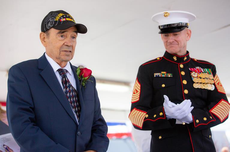 USMCSgtMaj's tweet photo. He was the youngest brother to GySgt Basilone, so he was a brother to all Marines. He carried his brother’s legacy so our Corps can remember and honor John Basilone’s actions. Therefore, we will continue to honor the name #Basilone. Semper Fidelis. https://t.co/XVyGTnjVAb
