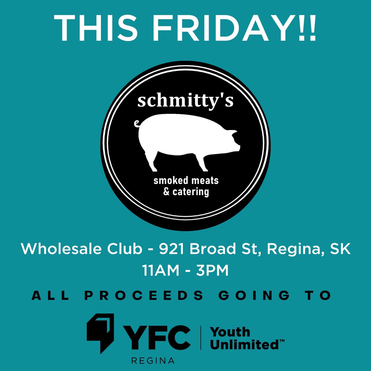 YFCRegina's tweet photo. AMAZING BBQ with a cause! What could be better??
We’re beyond grateful for @schmittys_smoked_meats partnering with us in such a unique and engaging way!
Let’s make this a “sold out” day for them!
•
FORWARD.TOGETHER https://t.co/C3zhUtLVsb